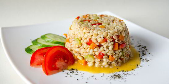 Ризотто из перловки с овощами