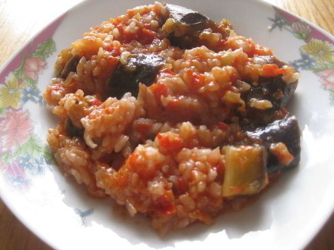 Рецепт ризотто с баклажанами