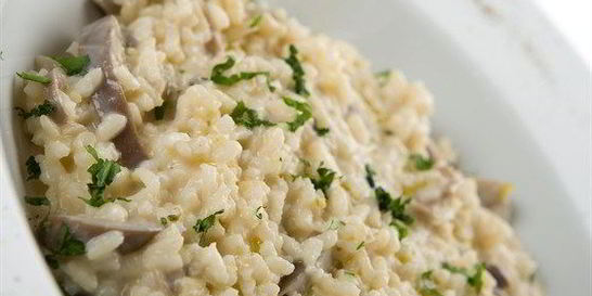 Ризотто с белыми грибами и петрушкой