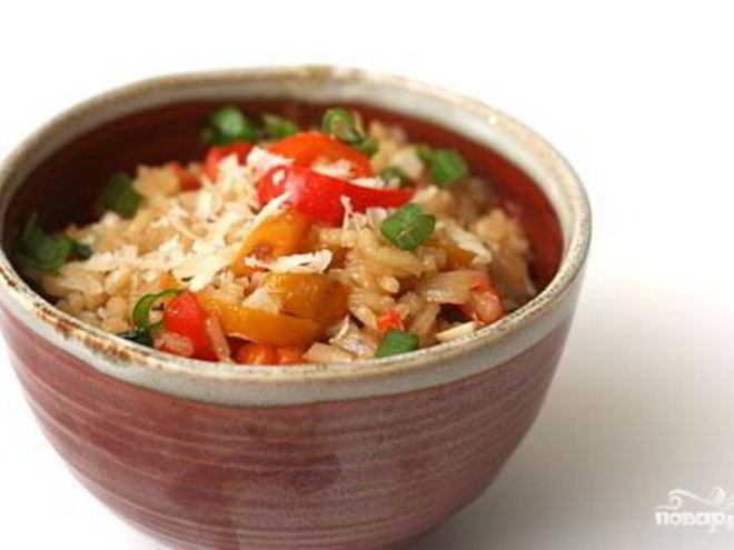 Рецепт ризотто с болгарским перцем