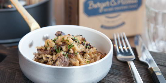 Ризотто с говядиной и вешенками