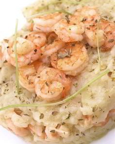 Ризотто с креветками и белым вином