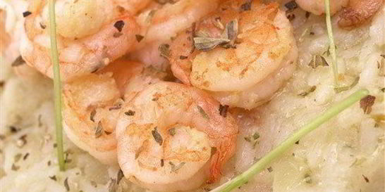 Ризотто с креветками и белым вином