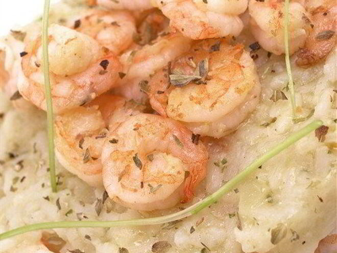 Рецепт ризотто с креветками и белым вином