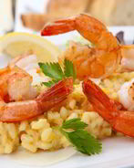 Ризотто с креветками и козьим сыром