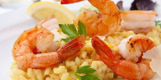 Ризотто с креветками и козьим сыром