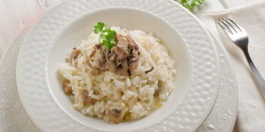 Ризотто с куриной печенью и белыми грибами