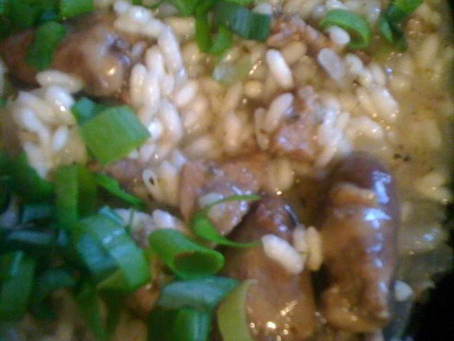 Рецепт ризотто с куриными сердечками