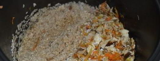 ризотто с курицей и грибами в мультиварке. Шаг 6