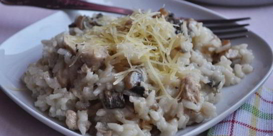 Ризотто с курицей и грибами