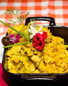 Ризотто с курицей и карри