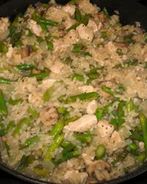 Ризотто с курицей и спаржей