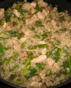 Ризотто с курицей и спаржей