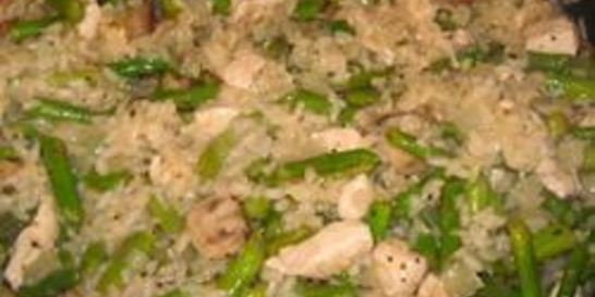 Ризотто с курицей и спаржей