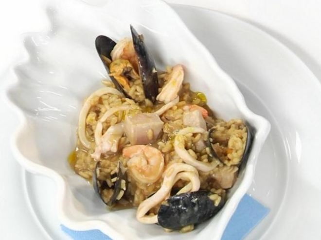 Рецепт ризотто с морепродуктами и белыми грибами