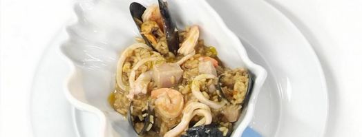 ризотто с морепродуктами и белыми грибами. Шаг 7