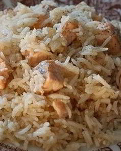 Ризотто с семгой и белым вином