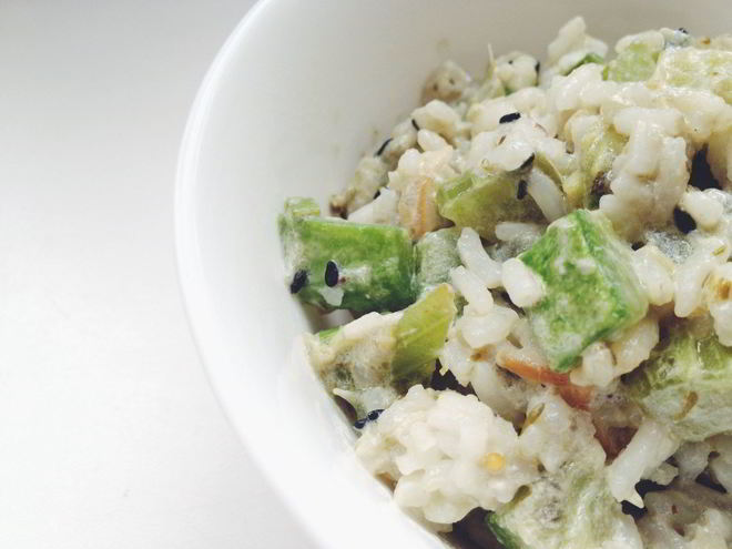 Рецепт ризотто с цуккини и черным кунжутом