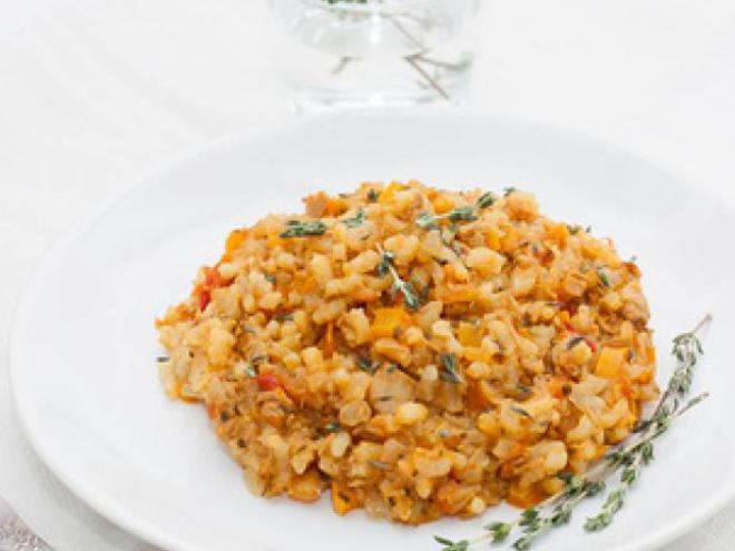 Рецепт ризотто с тунцом и овощами