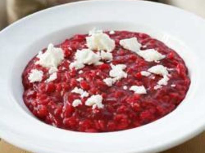 Рецепт ризотто со свеклой и фетой