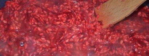 ризотто со свеклой и стейками. Шаг 8