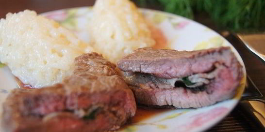 Сальтимбокка с ризотто