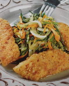 Белая рыба в корочке из грецких орехов цедры