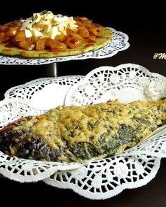 Дорада под пармезаном со сливочно-шпинатной начинкой