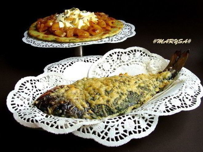 Рецепт дорады под пармезаном со сливочно-шпинатной начинкой