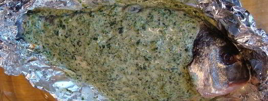 дорада под пармезаном со сливочно-шпинатной начинкой. Шаг 6