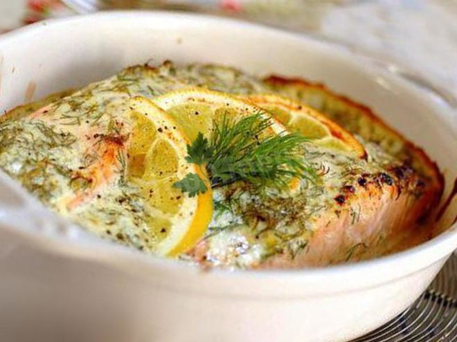 Рецепт горбуши в сливочном соусе