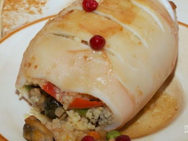 Рецепт кальмара фаршированного