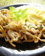 Кальмары с картофельным пюре