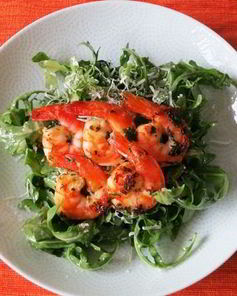 Креветки с руколой