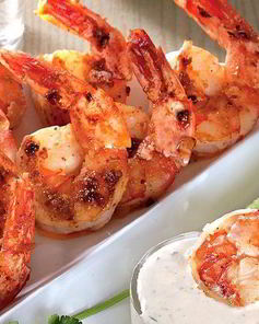 Креветки с соусом из сметаны и текилы