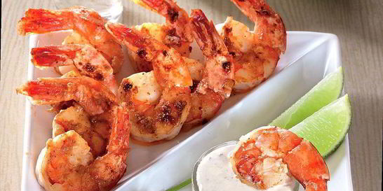 Креветки с соусом из сметаны и текилы