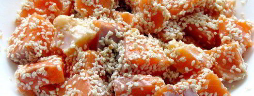 лосось в кунжуте на подушке из цукини. Шаг 2