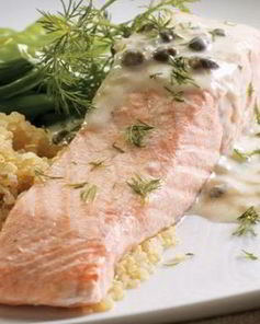 Отварная рыба под соусом