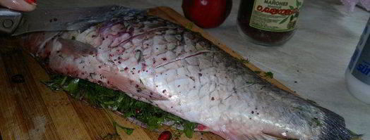 рыба карп с уникальной начинкой. Шаг 3