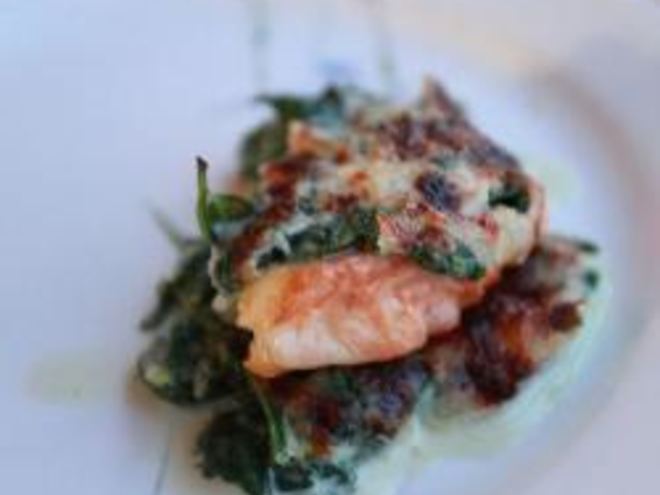 Рецепт рыбы со шпинатом в духовке