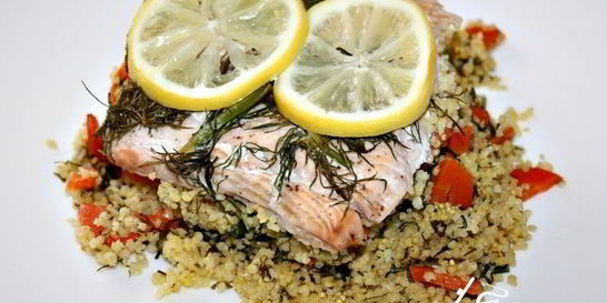 Семга на подушке из кус-куса