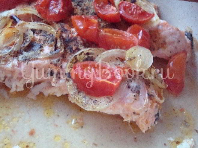 Рецепт семги с помидорами
