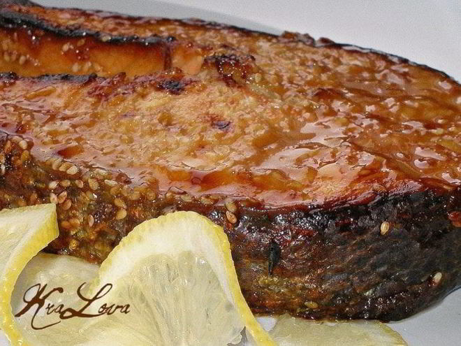 Рецепт семги в кунжуте с медом