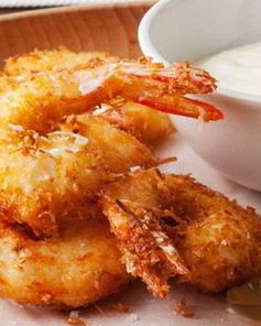 Тигровые креветки в кокосовой темпуре