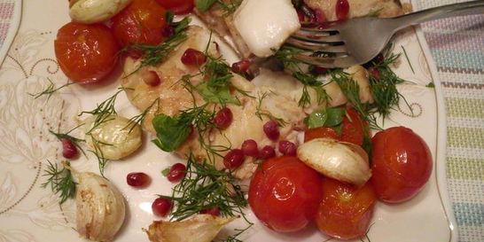 Треска в гранатовом соке