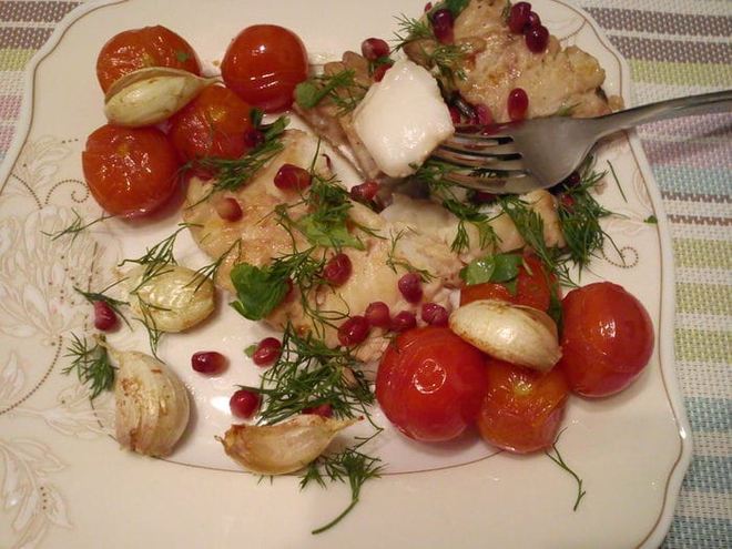 Рецепт трески в гранатовом соке