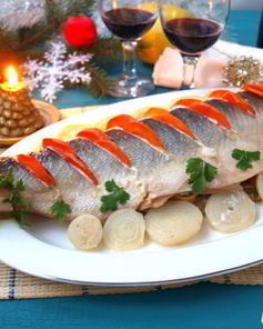 Запеченная горбуша с овощами