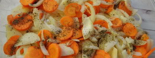 запеченная скумбрия на овощной подушке. Шаг 3