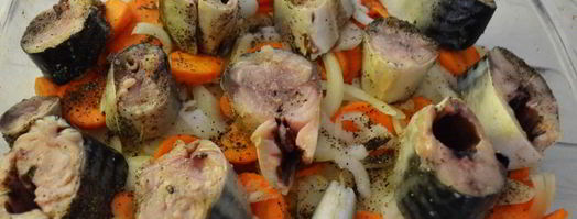 запеченная скумбрия на овощной подушке. Шаг 5