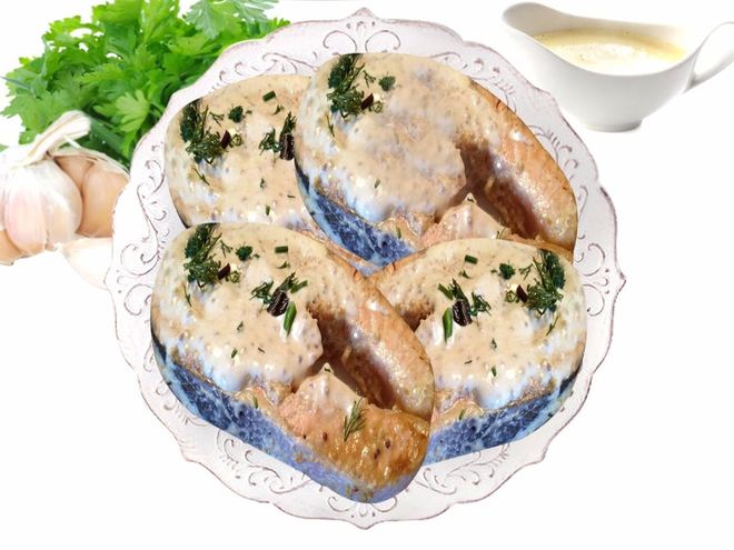 Рецепт жареной белуги под ореховым соусом